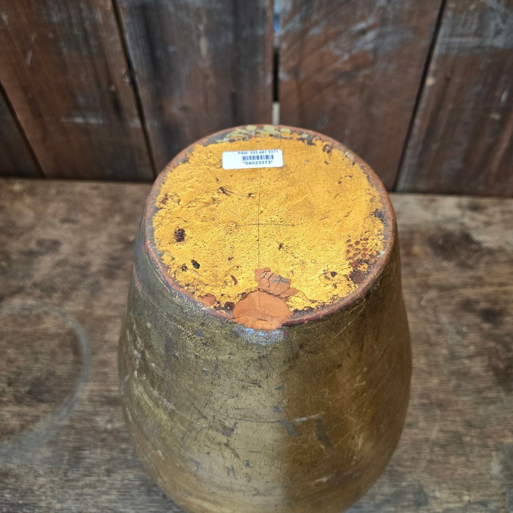 Vintage Florentine Sun Face Vase Handmade Terracotta Gold Finish Celestial - Picture 10 of 12